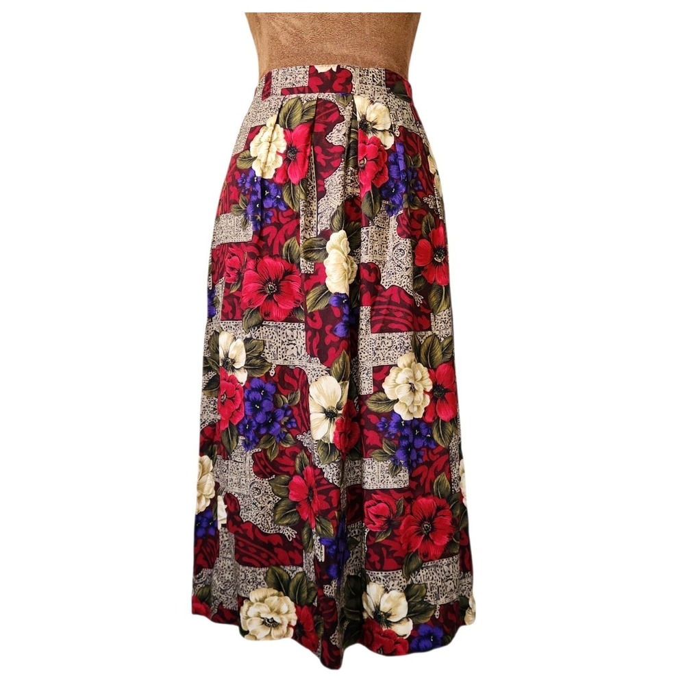 Vintage Norton McNaughton‎ Skirt Size 6 Cottagecore Floral Print Midi Women's